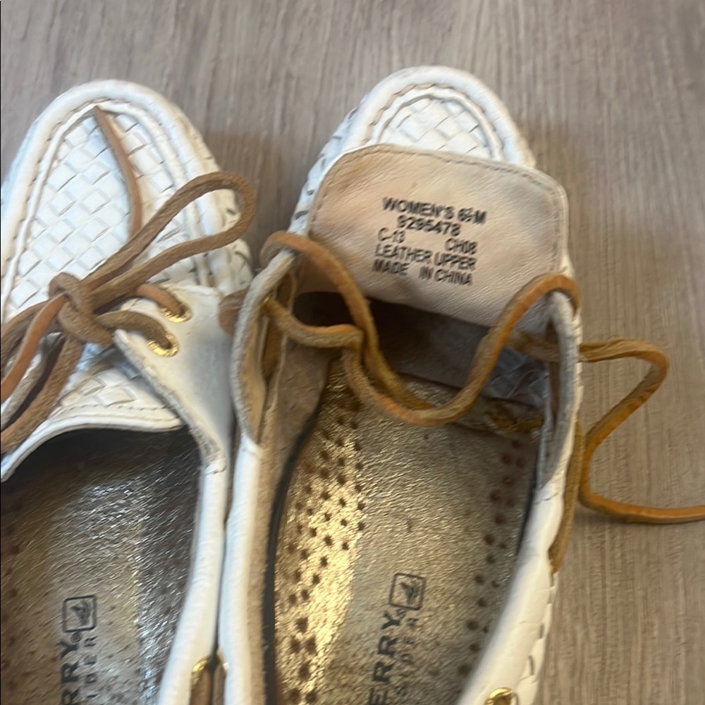 Sperry White Woven Boat Shoes - Picture 7 of 7